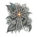cross with 2010 in it tattoo design idea