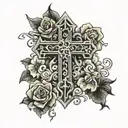 cross with 2010 in it tattoo design idea