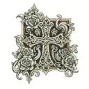 cross with 2010 in it tattoo design idea