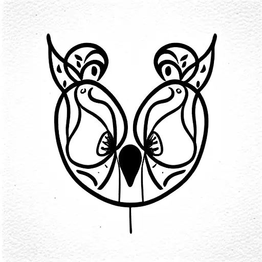 redbud flower and forget me not and owl and fireweed and blue berries and bear  tattoo design idea