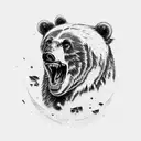 Smoking weed angry bear tattoo design idea