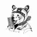 Smoking weed angry bear tattoo design idea