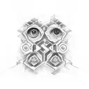 Gemini and number 6 tattoo design idea