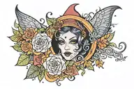 witchy colored tattoo design tattoo design idea