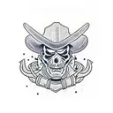 woodcut cowboy tattoo design idea