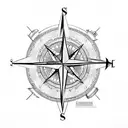 A compass surrounded by intricate geometric patterns inspired by magic and science tattoo design idea