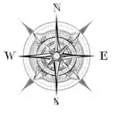 A compass surrounded by intricate geometric patterns inspired by magic and science tattoo design idea