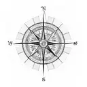 A compass surrounded by intricate geometric patterns inspired by magic and science tattoo design idea