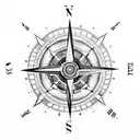 A compass surrounded by intricate geometric patterns inspired by magic and science tattoo design idea