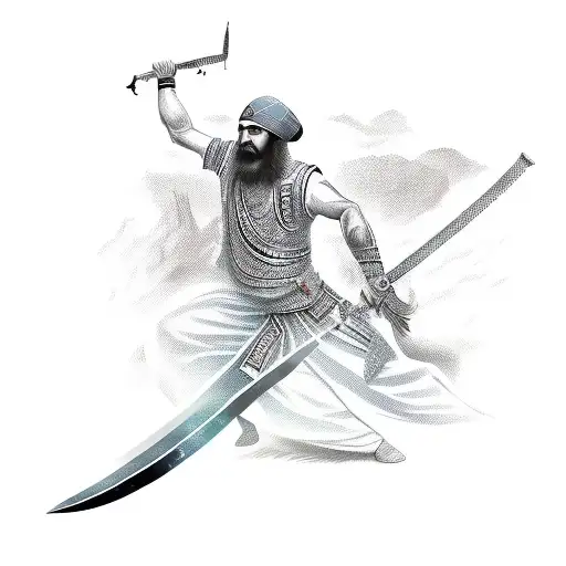 A Serbian bandit from the Turkish period wielding a mystical sword tattoo design idea