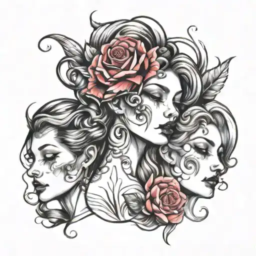 3 faces tattoo design inspired tattoo design idea