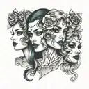 3 faces tattoo design inspired tattoo design idea