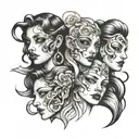 3 faces tattoo design inspired tattoo design idea