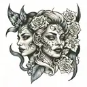 3 faces tattoo design inspired tattoo design idea