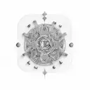 Create a hidden message in a medical symbol that spells out Maedeh's name tattoo design idea