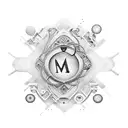 Create a hidden message in a medical symbol that spells out Maedeh's name tattoo design idea