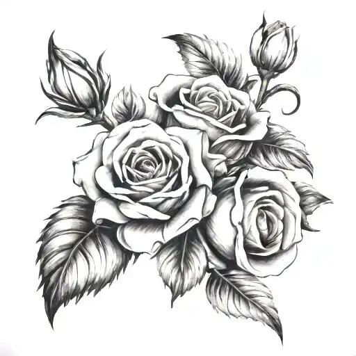 dead spartan roses growing tattoo design idea