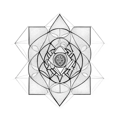 sacred geometry, labyrinth, 4 natural elements, letter S E, tree of life, bee hive tattoo design idea