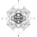 sacred geometry, labyrinth, 4 natural elements, letter S E, tree of life, bee hive tattoo design idea