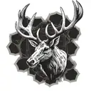 bull elk skull with antlers tattoo design idea