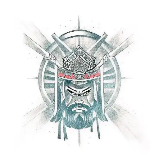 Samurai Gauntlet with Puerto Rican designs on it tattoo design idea