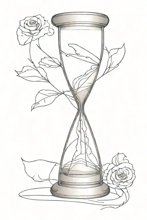 hourglass made up of continuous line that never overlaps   tattoo design idea