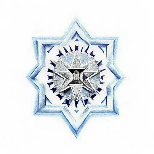 David star, Christian cross, Maltese cross, blue rose, writing: Judges 6v12 tattoo design idea