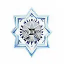 David star, Christian cross, Maltese cross, blue rose, writing: Judges 6v12 tattoo design idea