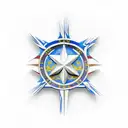 David star, Christian cross, Maltese cross, blue rose, writing: Judges 6v12 tattoo design idea