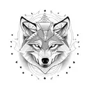 wolf on cross tattoo design idea