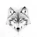 wolf on cross tattoo design idea