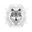 wolf on cross tattoo design idea