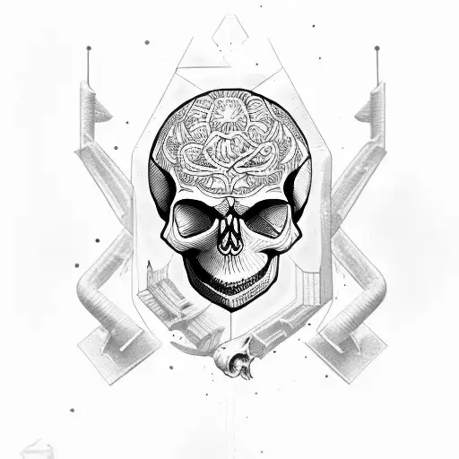 prison skull tattoo design idea