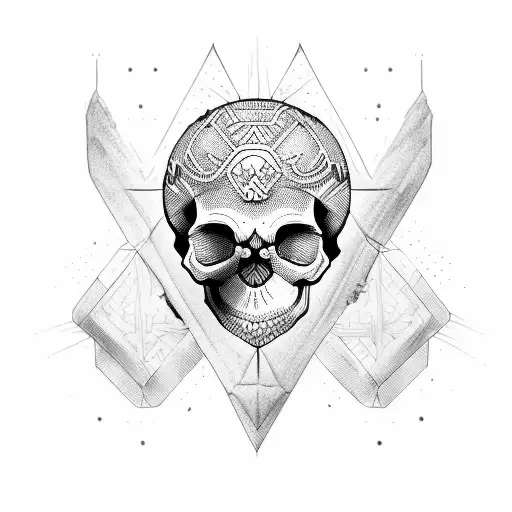 prison skull tattoo design idea