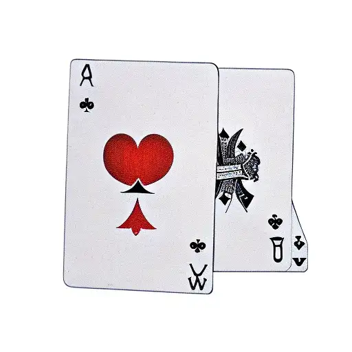 2 playing cards held up. one of the playing cards is a red 2 of clubs, the other is a black 7 of clubs tattoo design idea