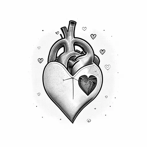 a heart which vein make latter M in middle  tattoo design idea