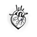 a heart which vein make latter M in middle  tattoo design idea