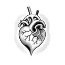 a heart which vein make latter M in middle  tattoo design idea