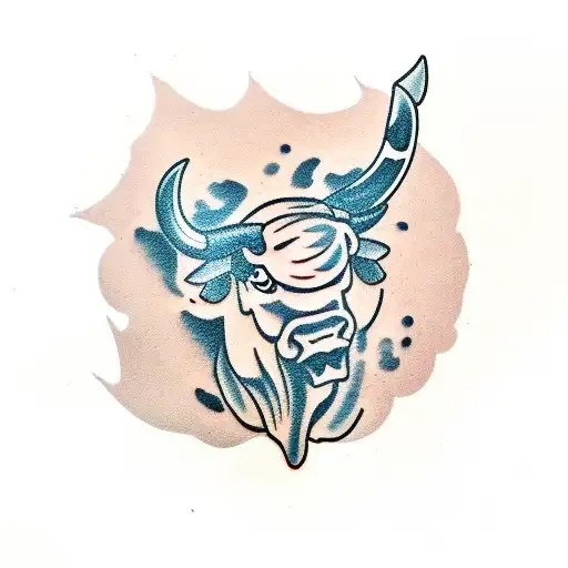 bucking bull tattoo design idea