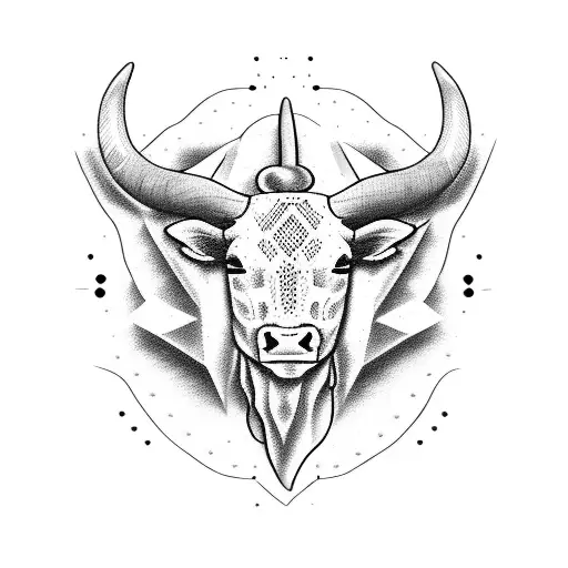 bucking bull cowboy tattoo design idea