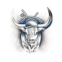 bucking bull tattoo design idea