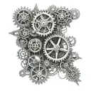 machine, cogs, tattoo design idea