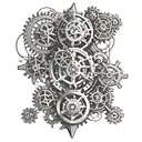 machine, cogs, tattoo design idea