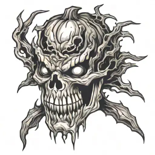halloween jack o lantern tattoo design idea
