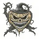 halloween jack o lantern tattoo design idea