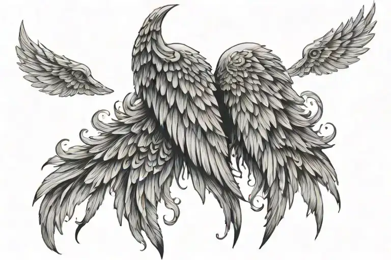 Names Zoey Zayden Zeplynn Zander-angel wings made tattoo design idea