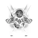 Design a forearm tattoo for men that symbolises all the following: Development Growth Learning Resilence Family tattoo design idea