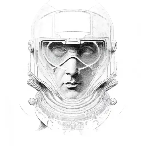 ancient roman astronaut tattoo design idea
