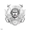 ancient roman astronaut tattoo design idea