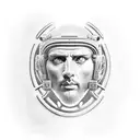 ancient roman astronaut tattoo design idea
